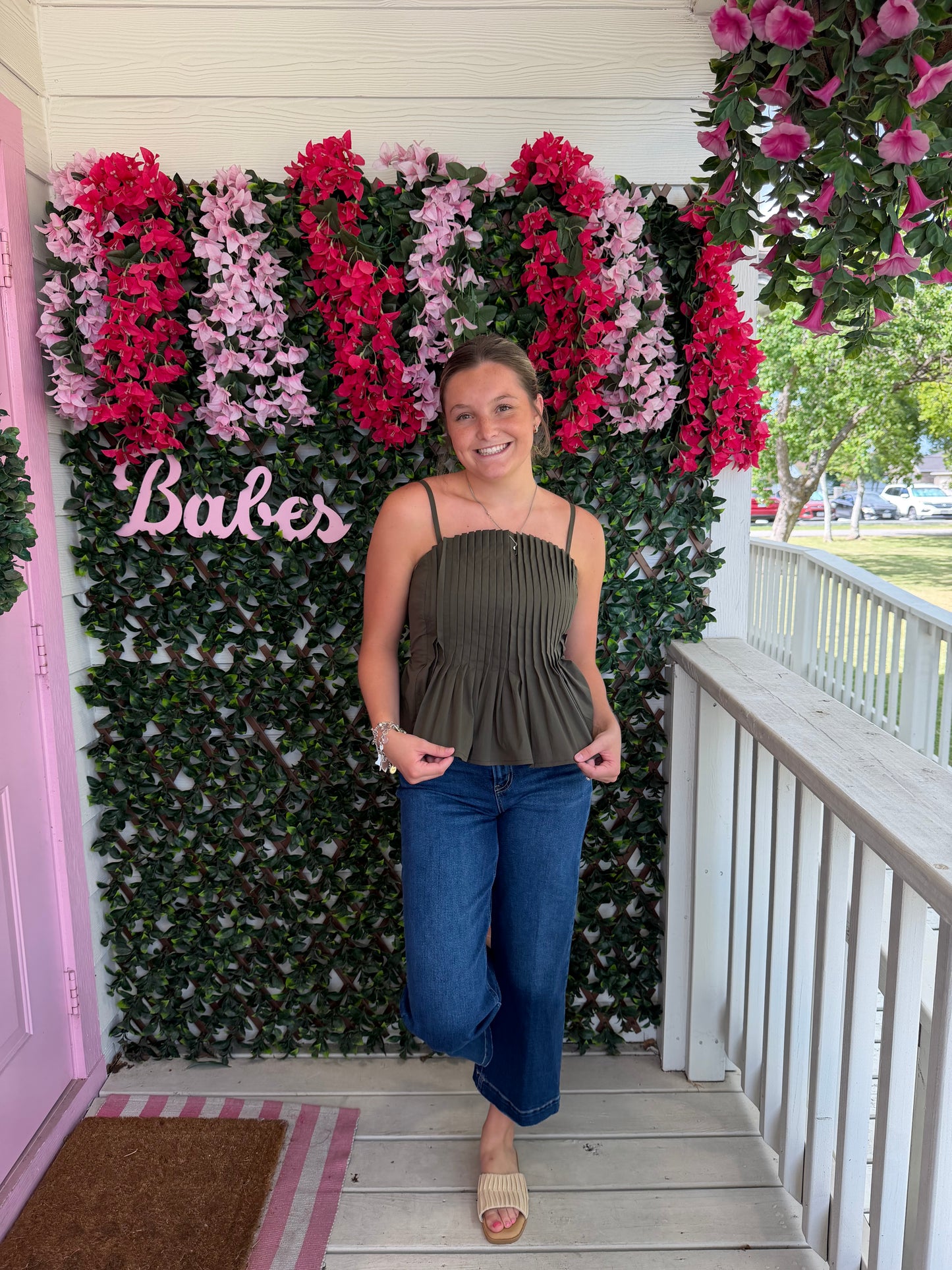 Fan Pleated Peplum Top