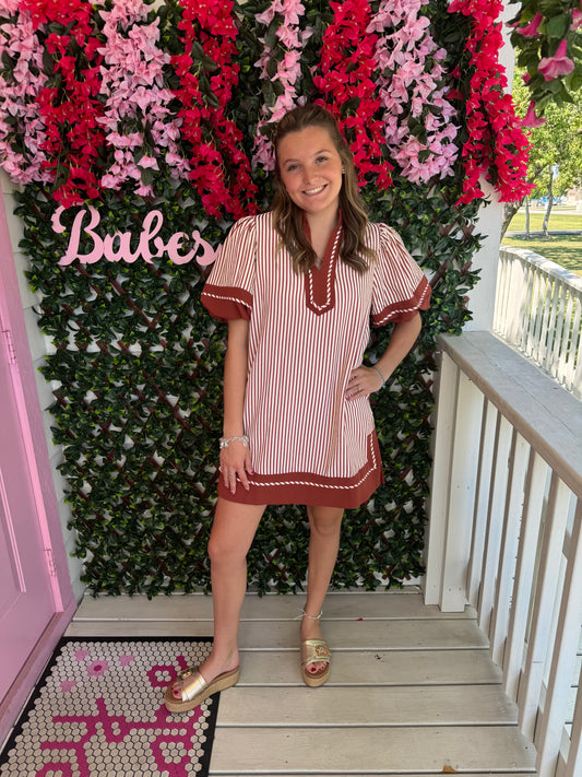 My Girl Clay Striped Dress