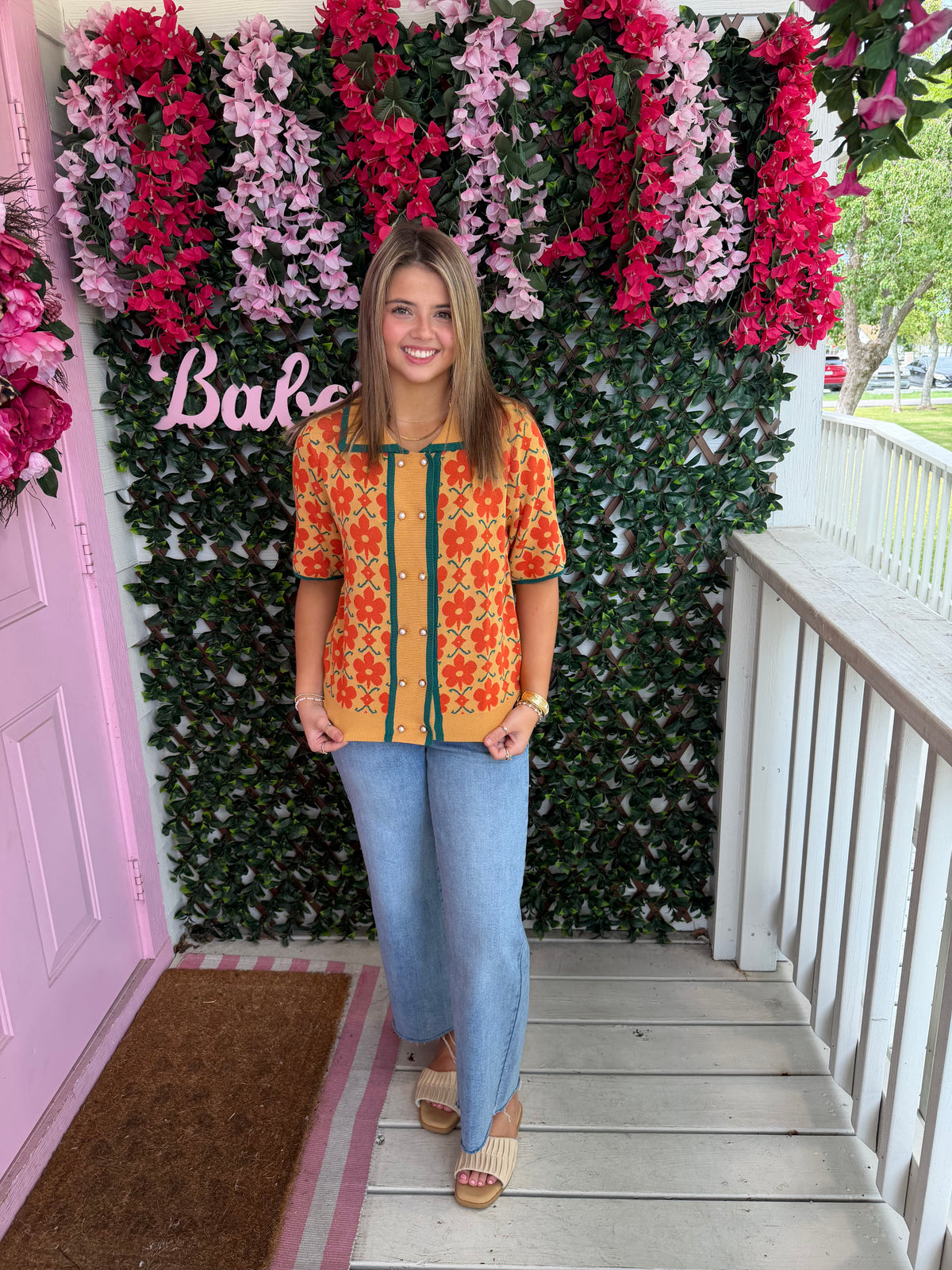 Mustard Florals Top