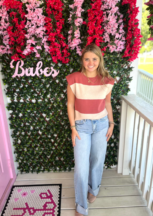 Dusty Coral Sweater Top