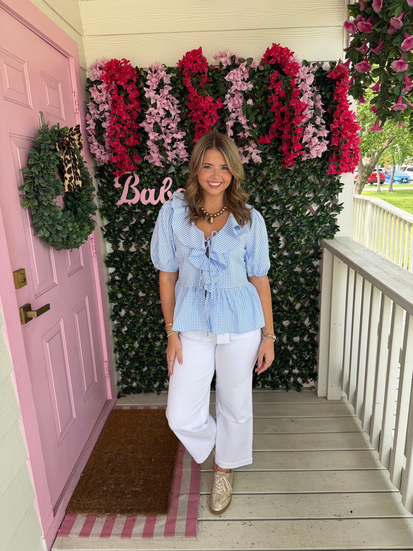 Summer Muse Gingham Top