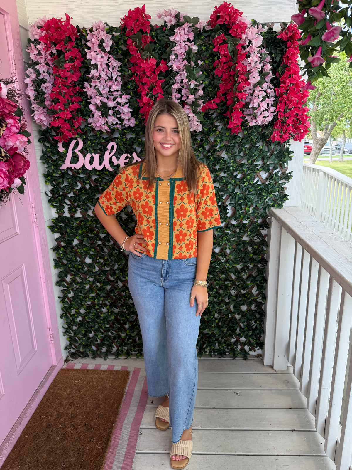 Mustard Florals Top