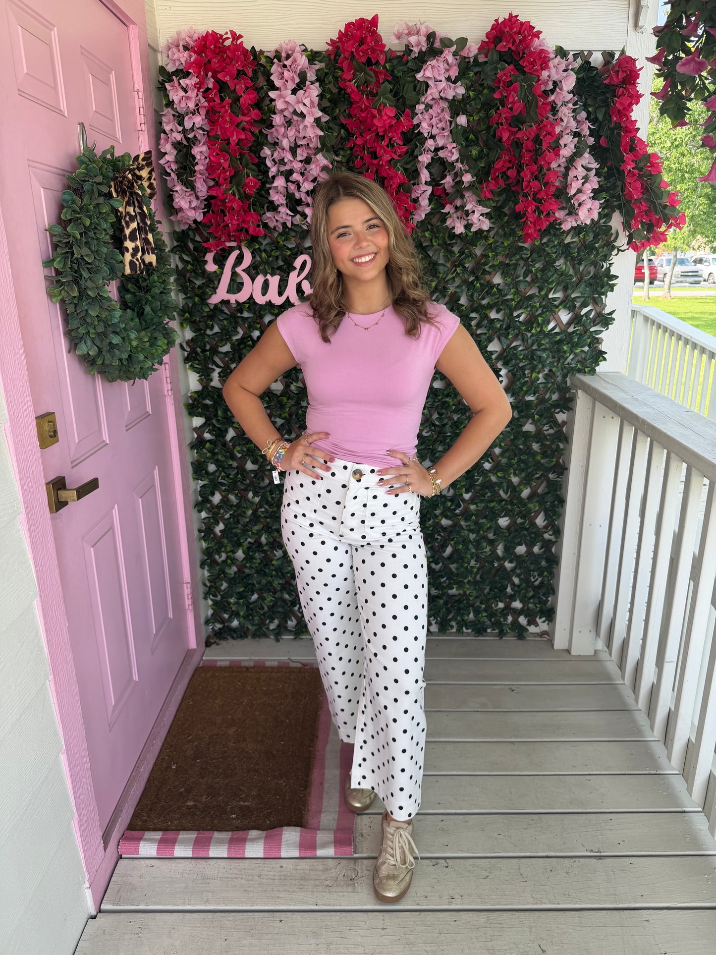 White Polka Dot Pants