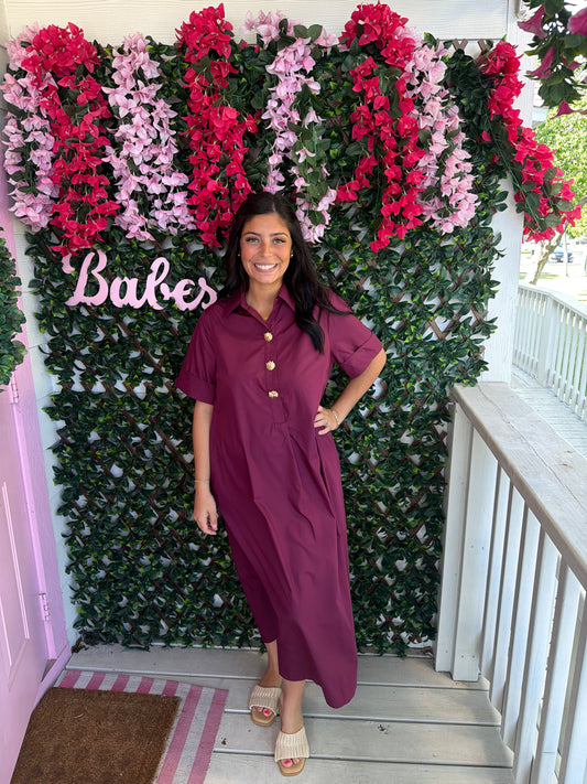 Burgundy Charm Dress