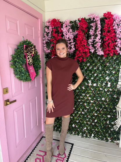 Mock Neck Cozy Sweater Dress