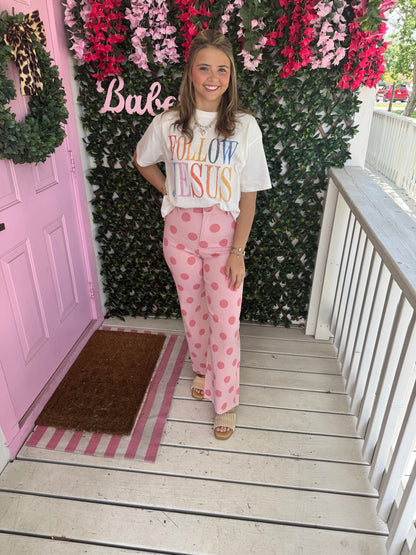 Big Polka Dot Blush Denim