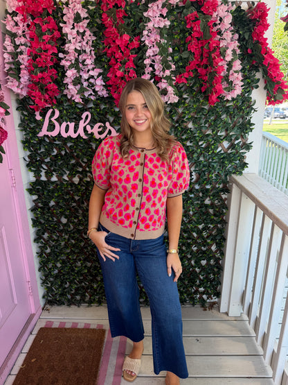 Neon Wild Short Sleeve Cardigan