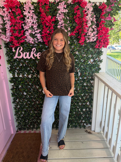 Leopard Peplum Top