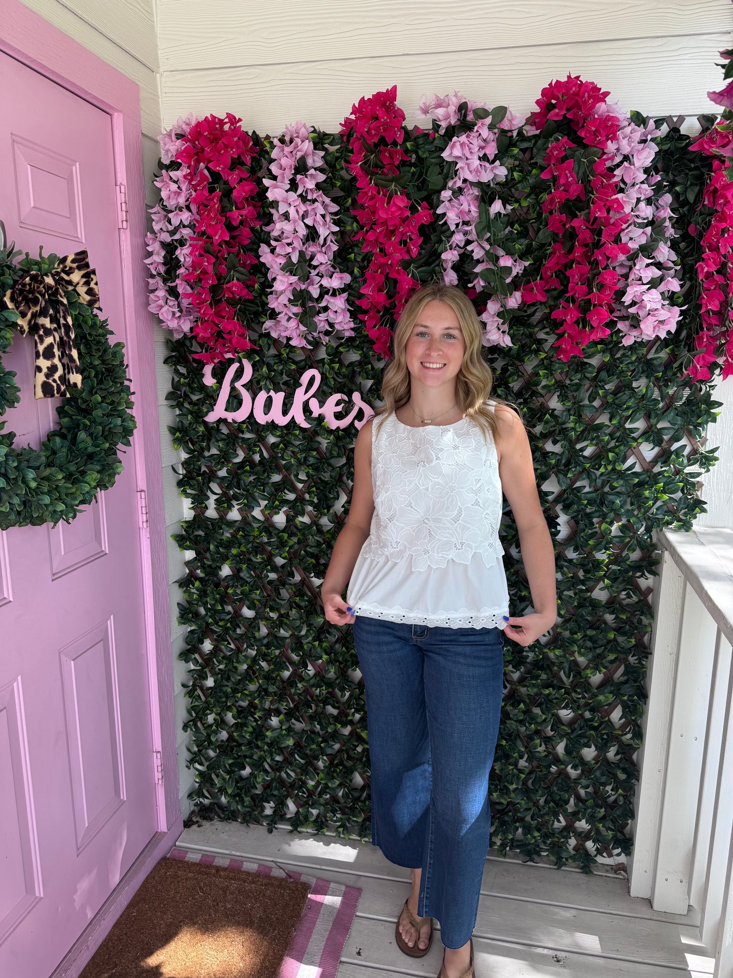 Ivory Eyelet Floral Top