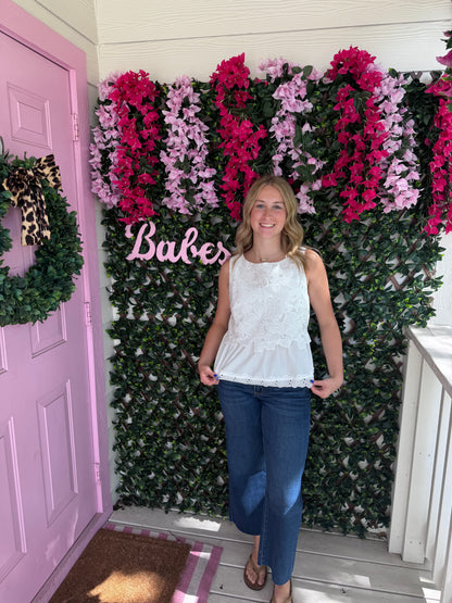 Ivory Eyelet Floral Top