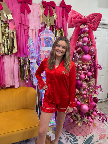 Red Satin Holiday Pajamas