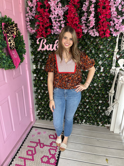 Rust Florals Top