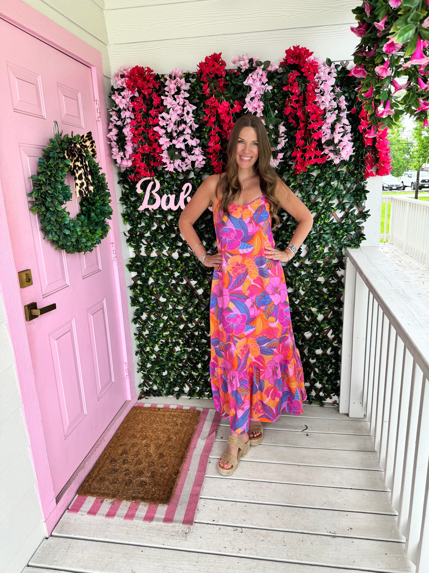 Magenta Florals Summer Dress