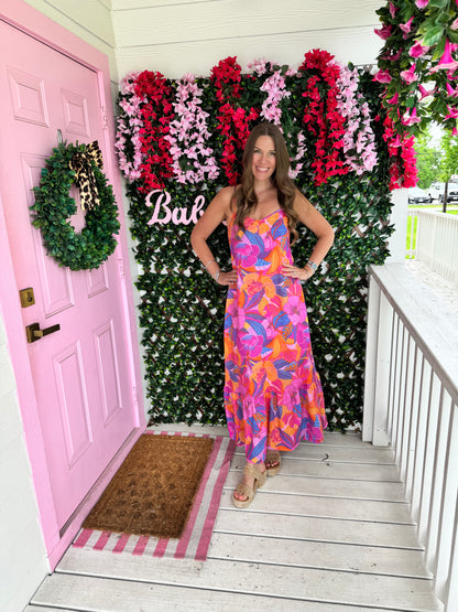 Magenta Florals Summer Dress