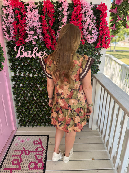 Autumn Florals Mini Dress