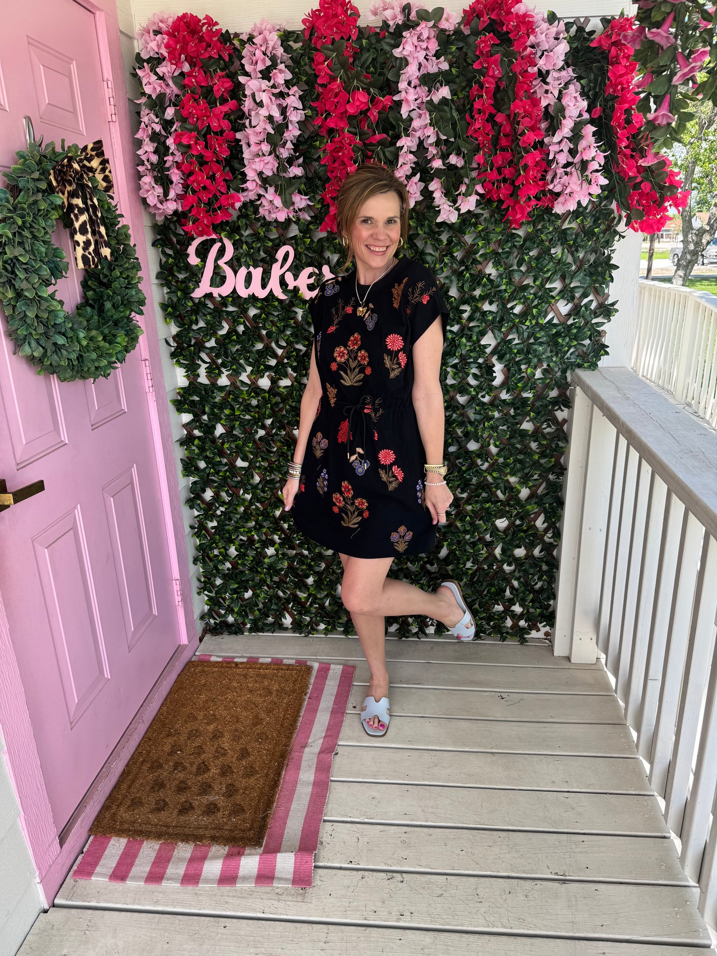 Dark Blooms Mini Dress