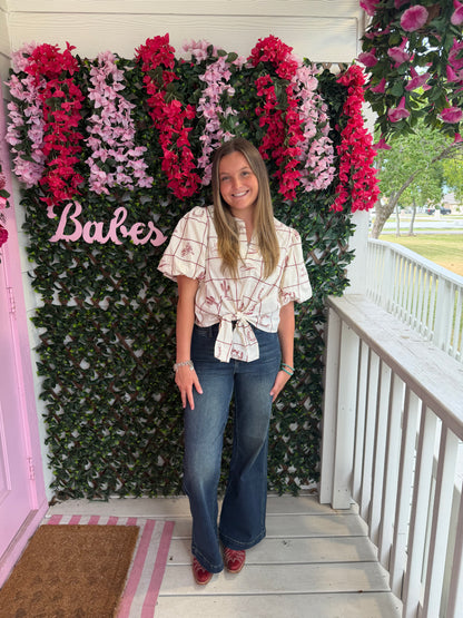 Western Tie Front Top