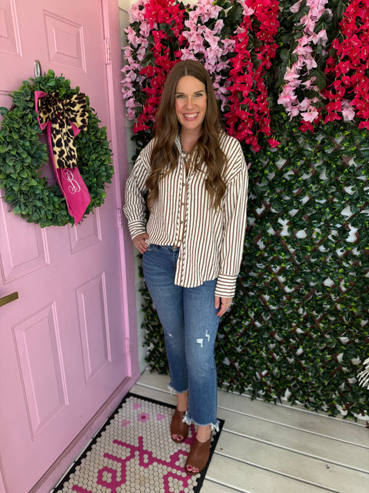Buttoned Up Rust Top