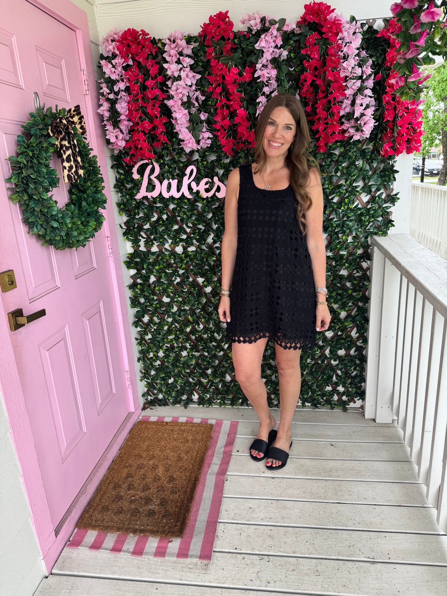 Black Crochet Tank Dress