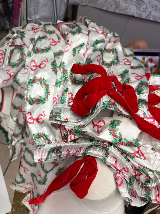 Holiday Wreath & Bow Pajamas