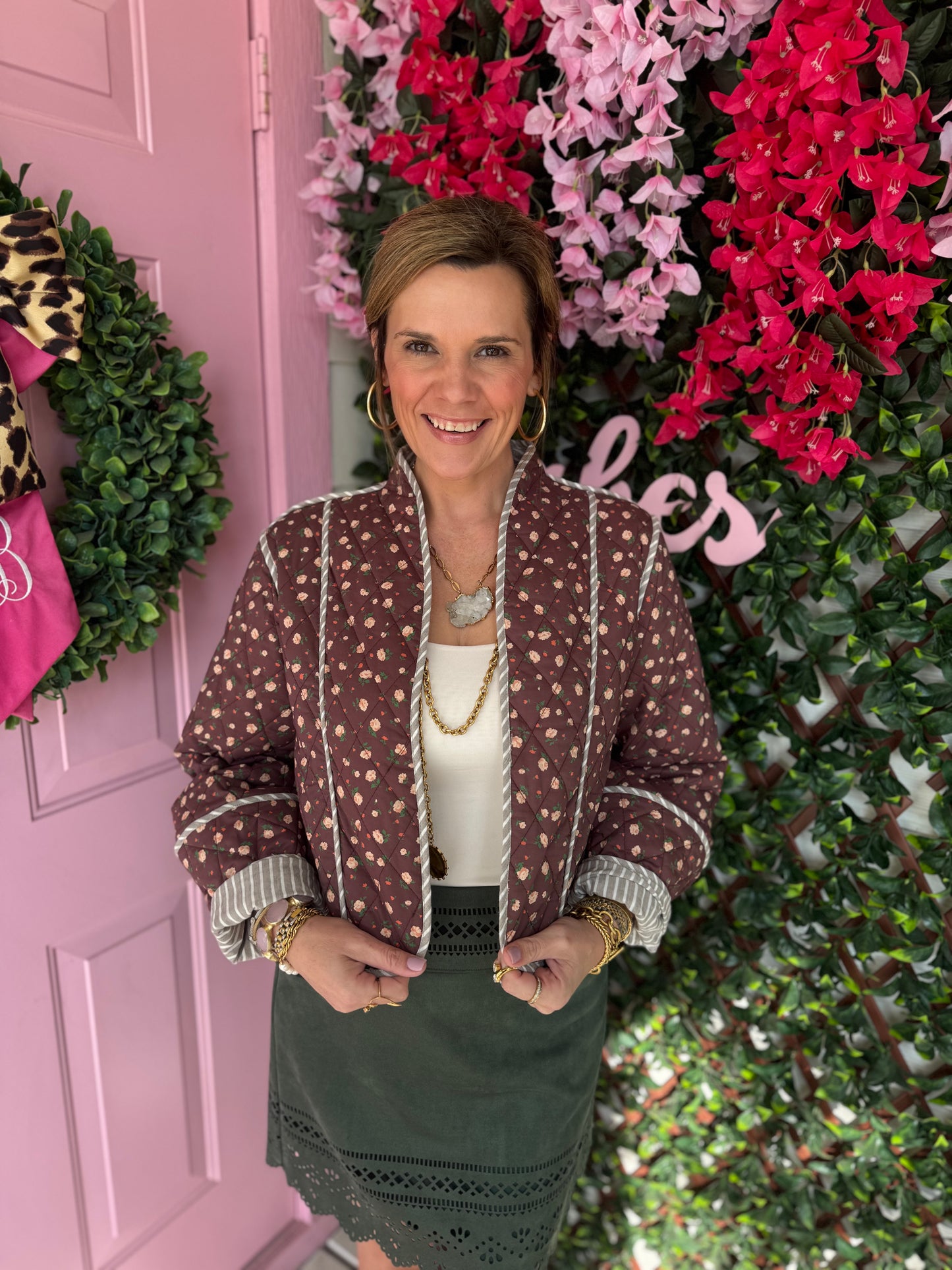 Chocolate Tiny Flowers Jacket