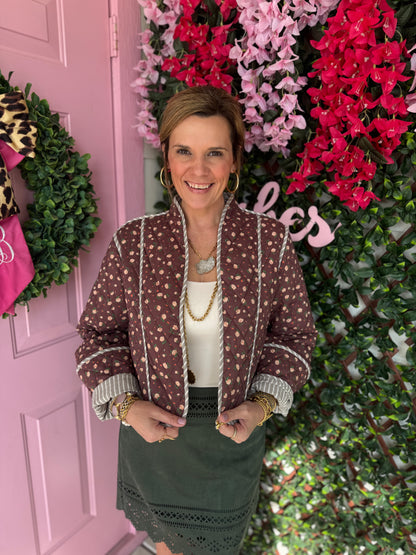 Chocolate Tiny Flowers Jacket