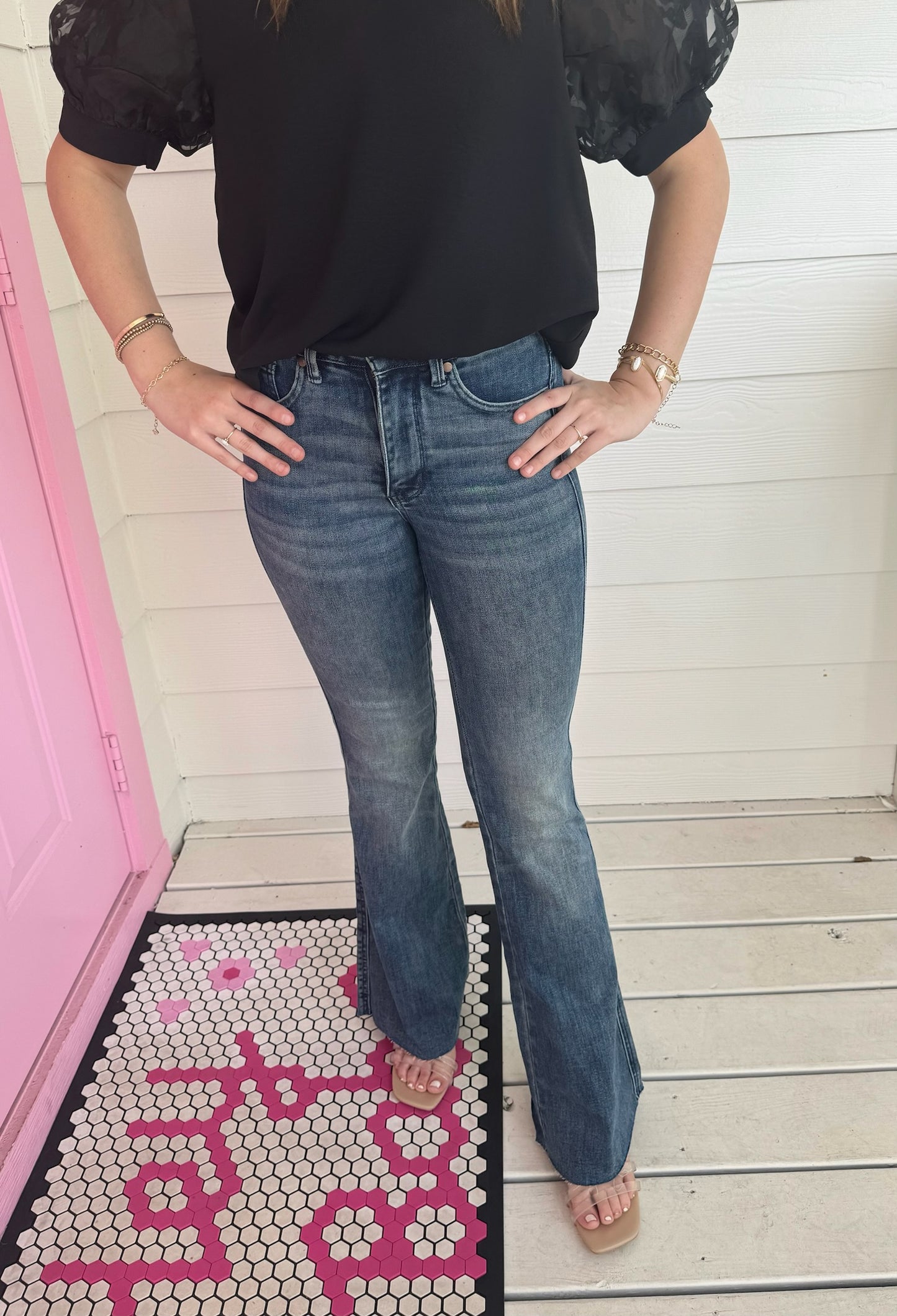 Darlia Mid Rise Flare Denim- Judy Blue