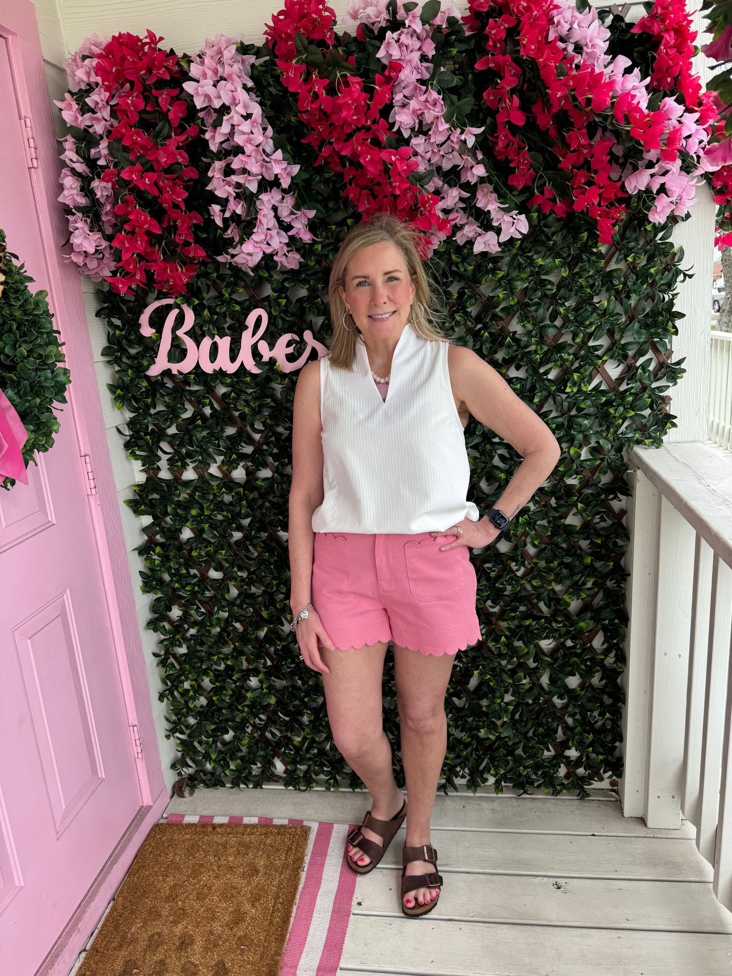 Pink Scalloped Shorts