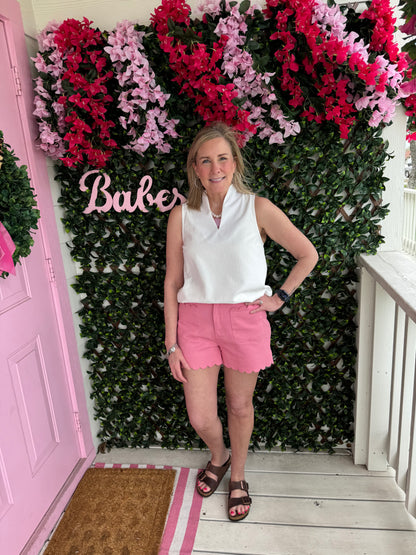Pink Scalloped Shorts