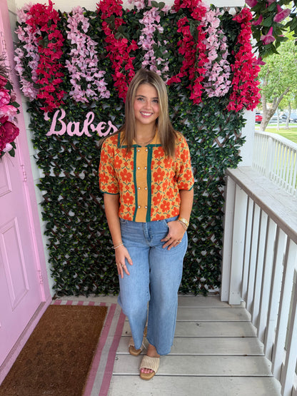 Mustard Florals Top