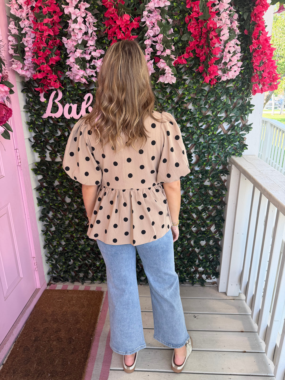 Polka Dot Peplum Top