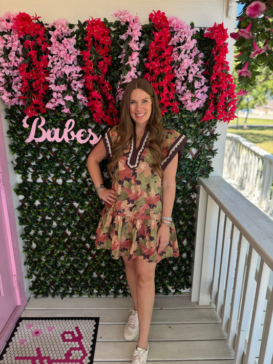 Autumn Florals Mini Dress