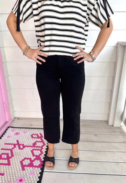 Olivia Black Cropped Denim