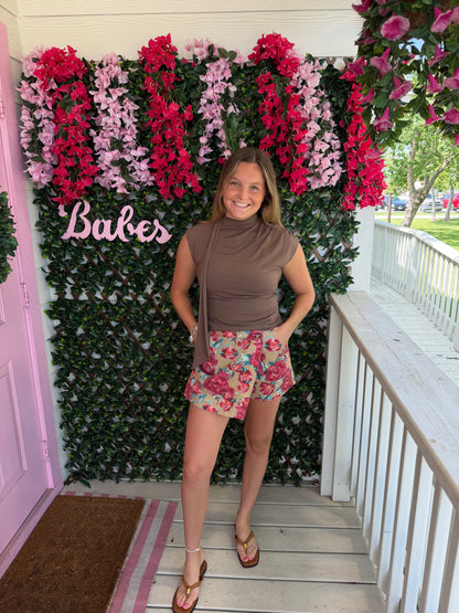Teal & Poppy Floral Skort