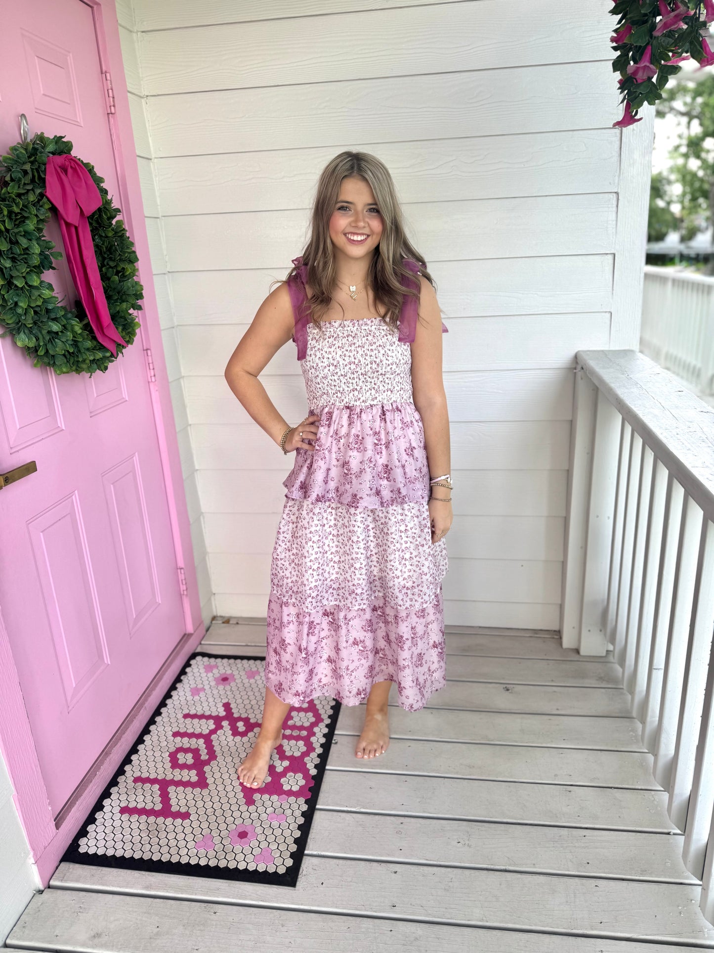 Magenta Florals Girly Dress