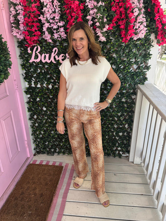 Creamy Lace Sweater Top