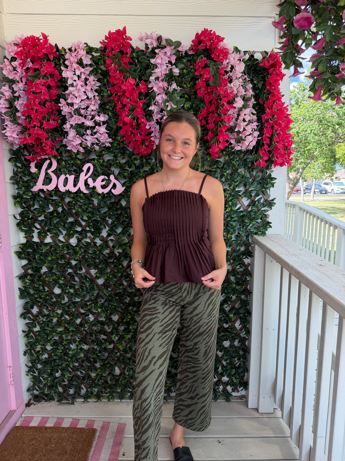 Fan Pleated Peplum Top