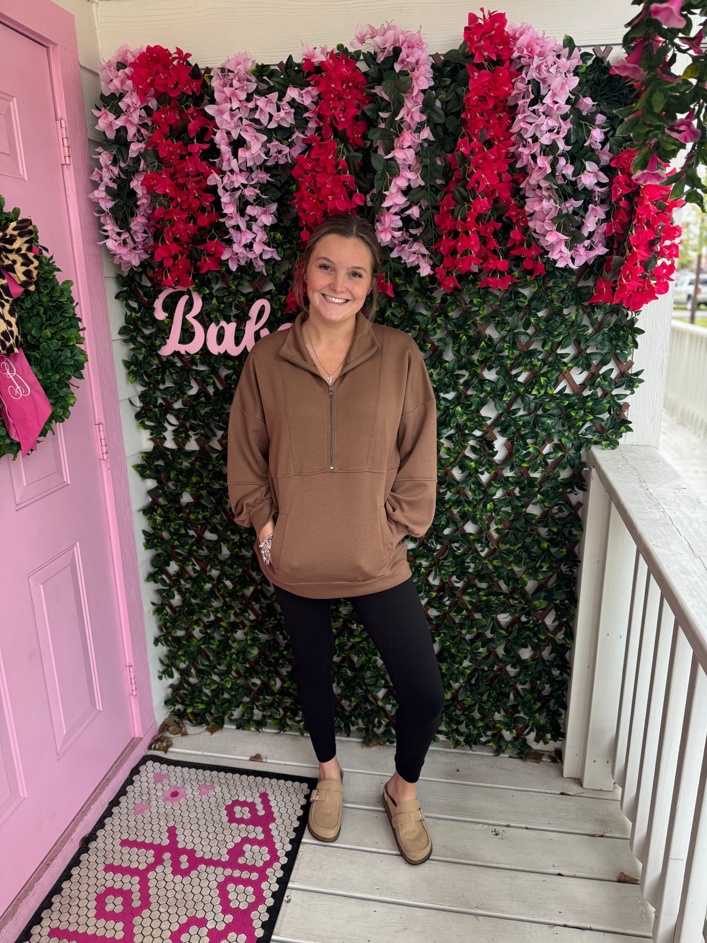 Mocha Zipper Pullover