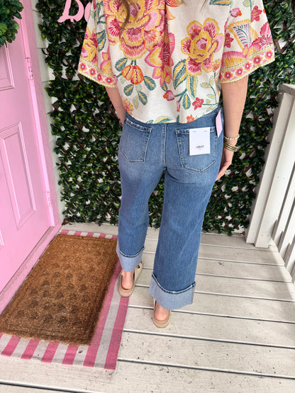 Vervet Cuffed Baggy Wide Leg Denim
