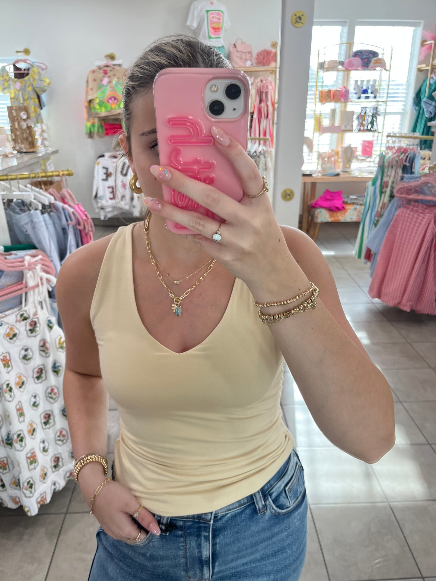 Bamboo V-Neck Basic Tank