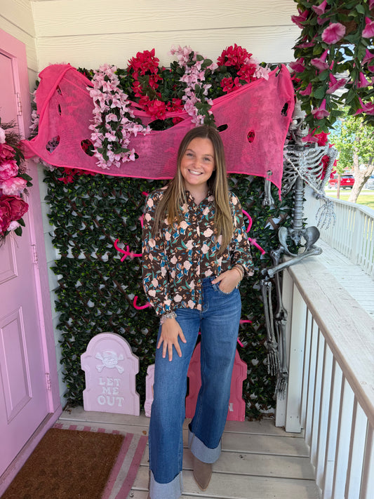 Details & Florals Button Down Top