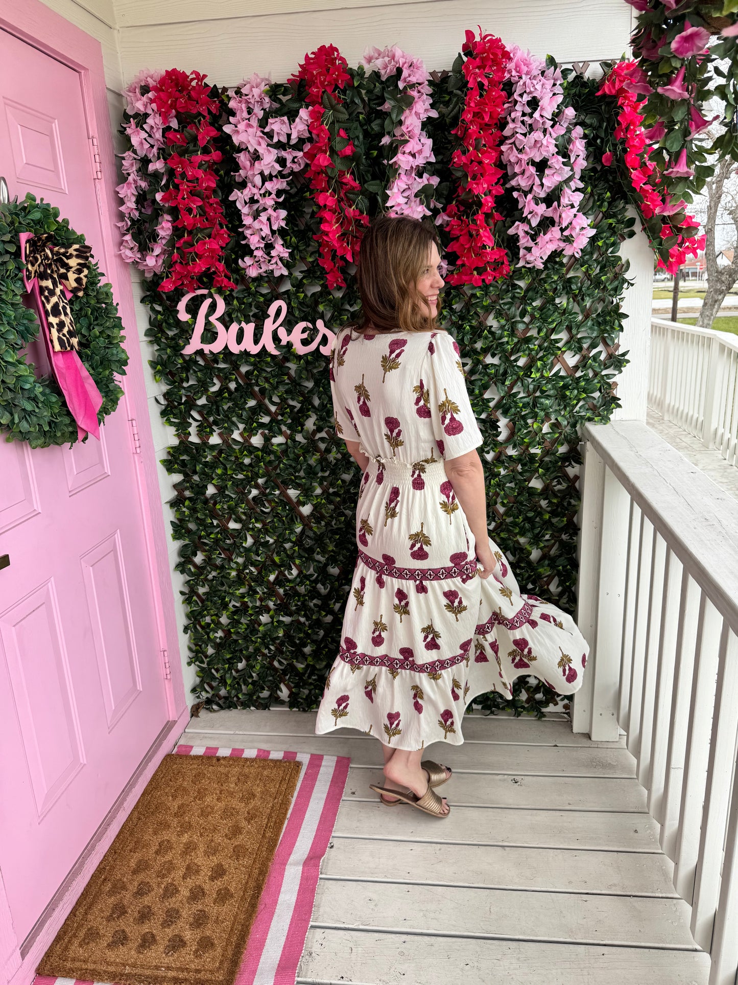 Petal Poise Midi Dress