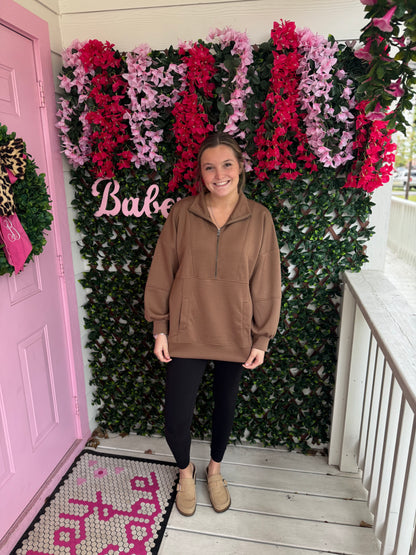 Mocha Zipper Pullover