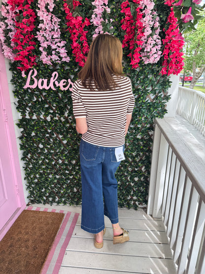 Latte Love Striped Sweater Top