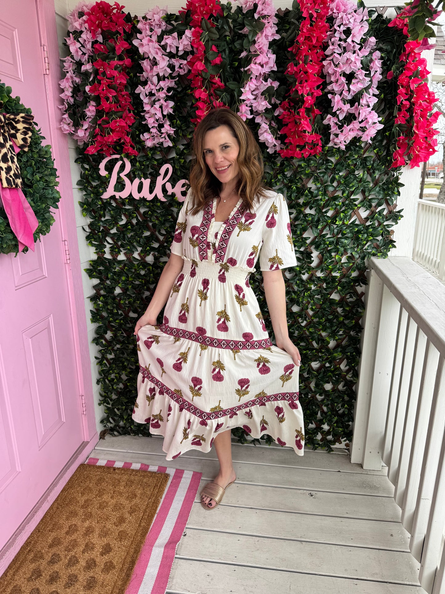 Petal Poise Midi Dress