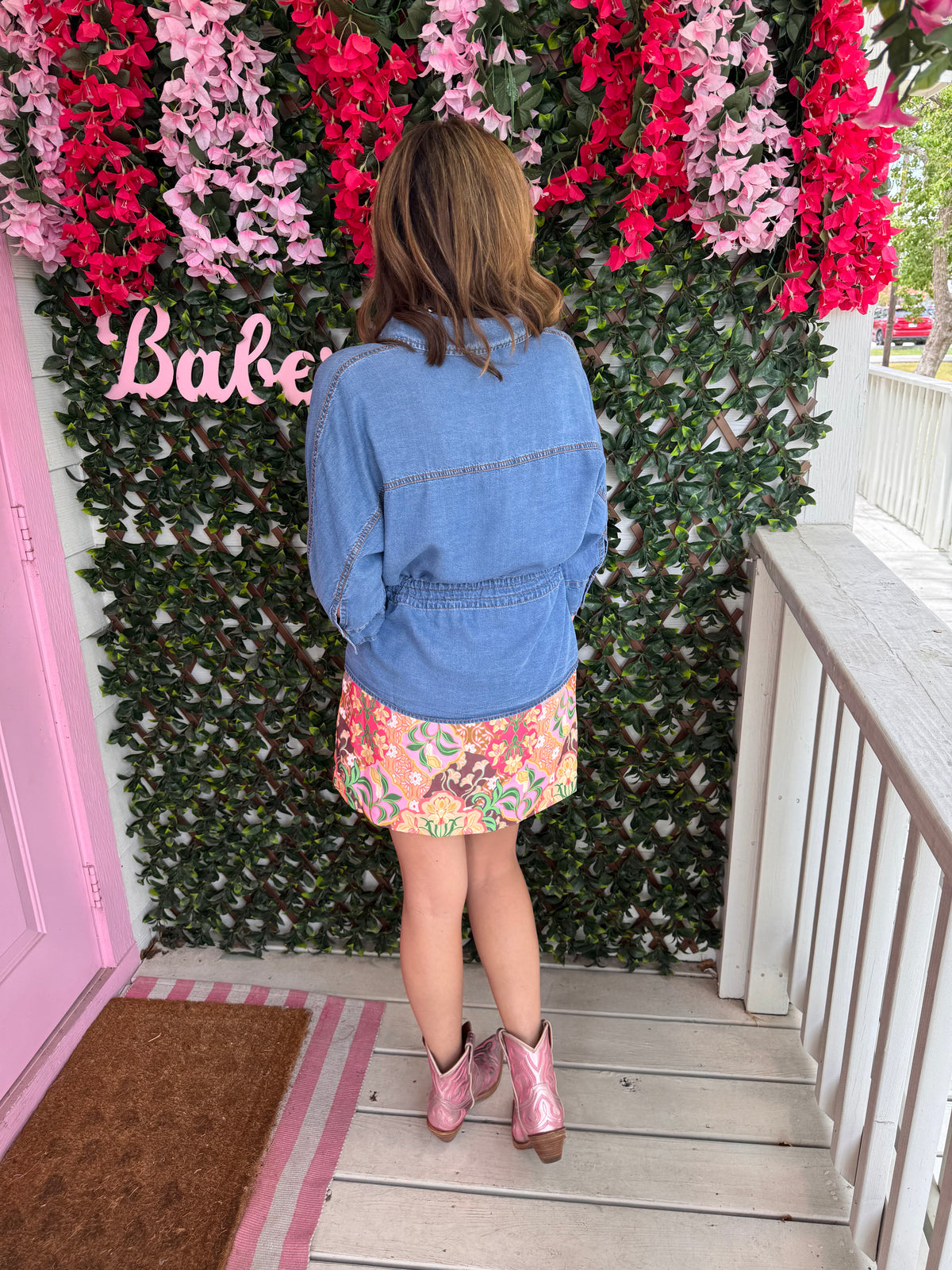 Denim Cinch Waist Top