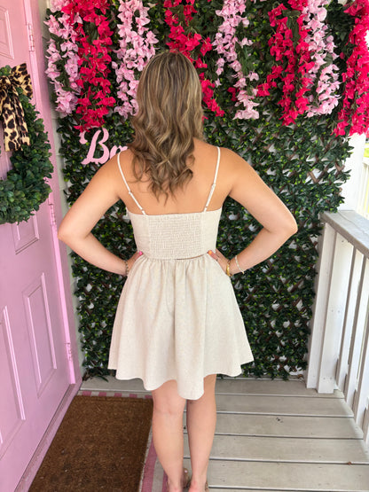 Neutral Nights Mini Dress
