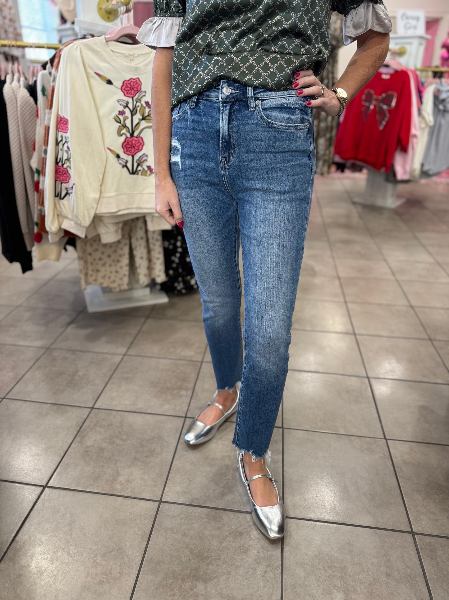 Mica Bleue HR Straight Step Hem Denim