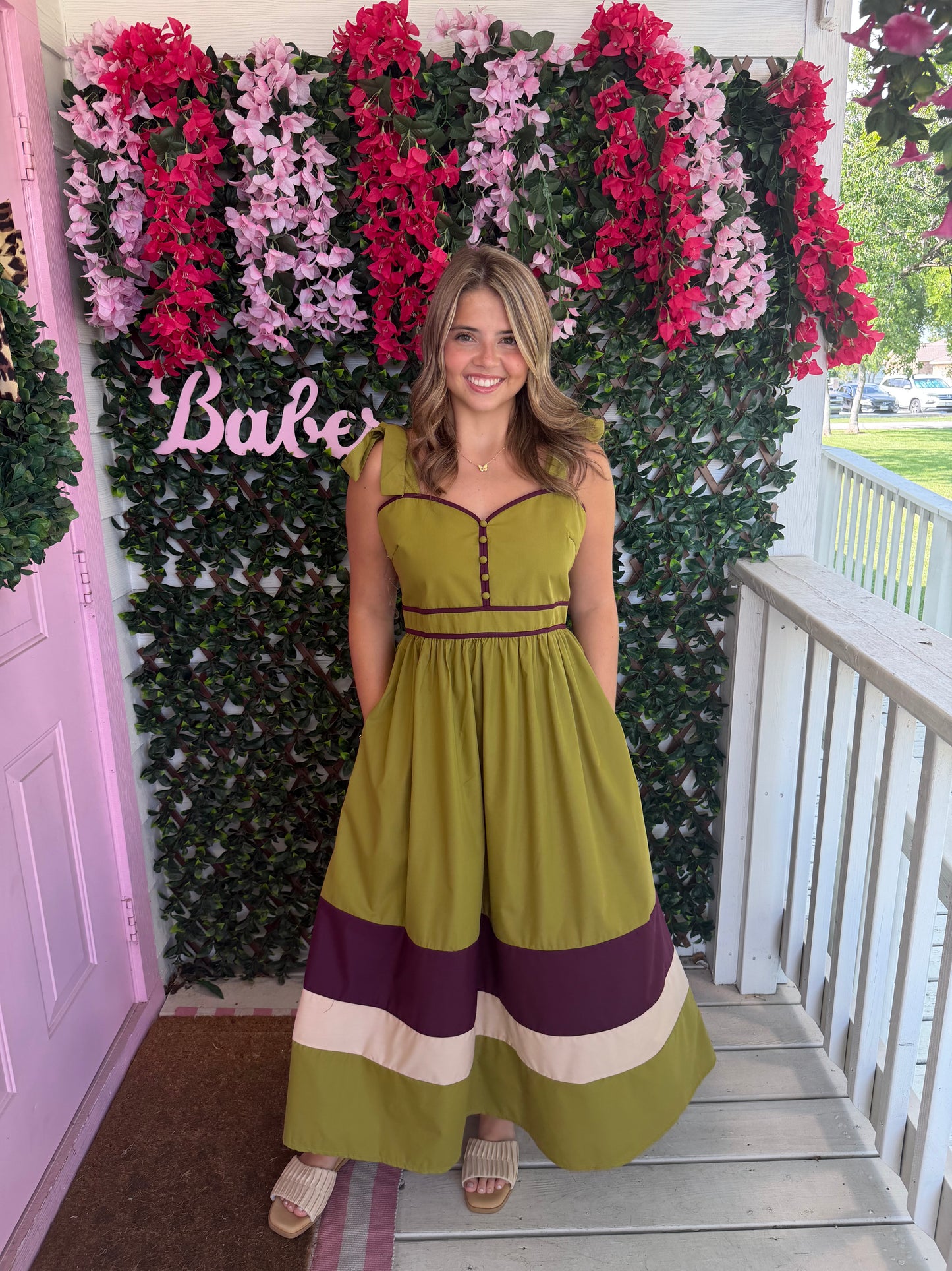 Martini Olive Tie Strap Dress