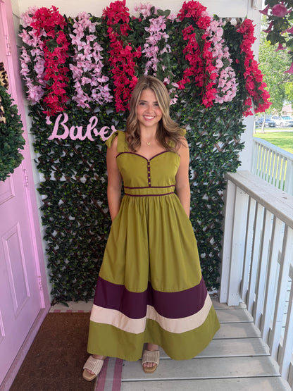 Martini Olive Tie Strap Dress